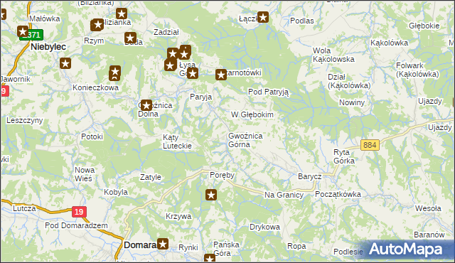 mapa Gwoźnica Górna, Gwoźnica Górna na mapie Targeo