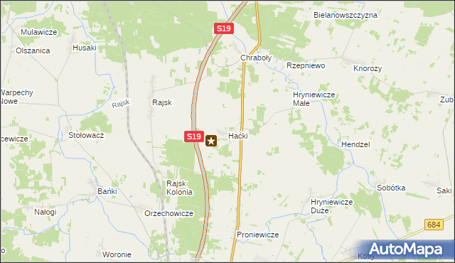 mapa Haćki, Haćki na mapie Targeo