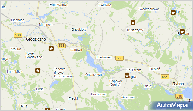 mapa Hartowiec, Hartowiec na mapie Targeo