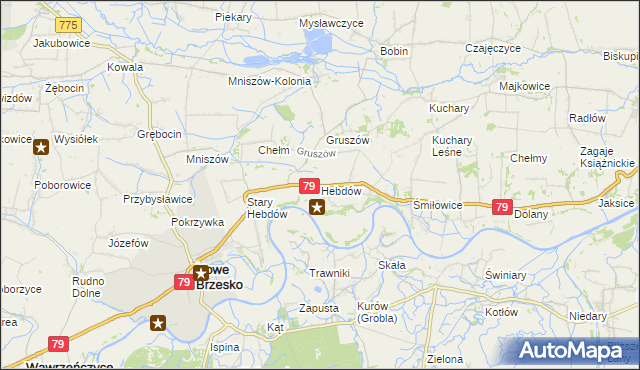 mapa Hebdów, Hebdów na mapie Targeo