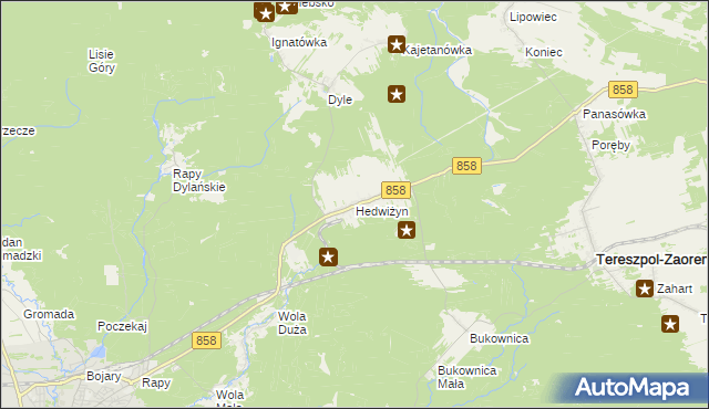 mapa Hedwiżyn, Hedwiżyn na mapie Targeo