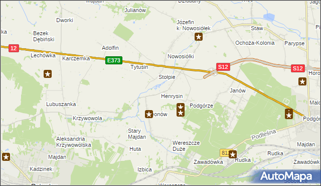 mapa Henrysin gmina Chełm, Henrysin gmina Chełm na mapie Targeo