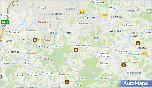 mapa Hermanowa, Hermanowa na mapie Targeo