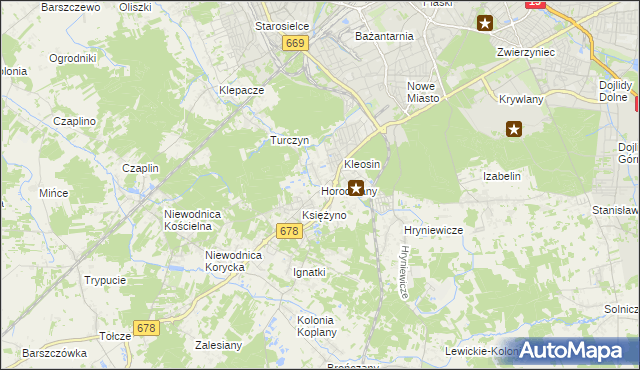 mapa Horodniany, Horodniany na mapie Targeo