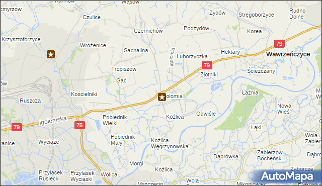 mapa Igołomia, Igołomia na mapie Targeo