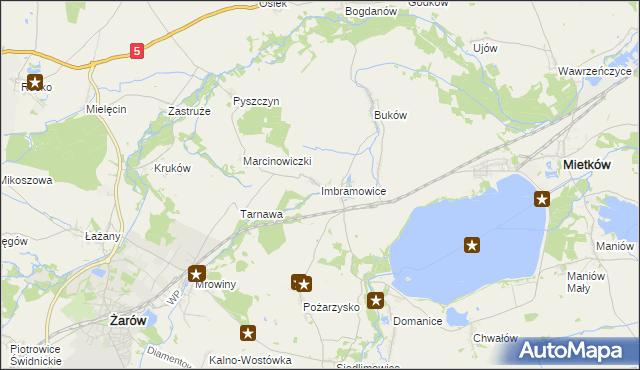 mapa Imbramowice gmina Żarów, Imbramowice gmina Żarów na mapie Targeo