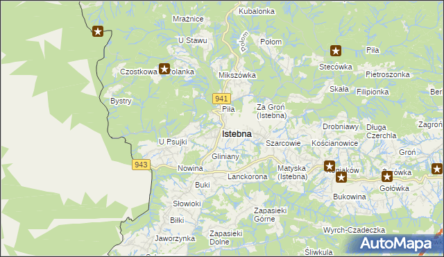 mapa Istebna, Istebna na mapie Targeo