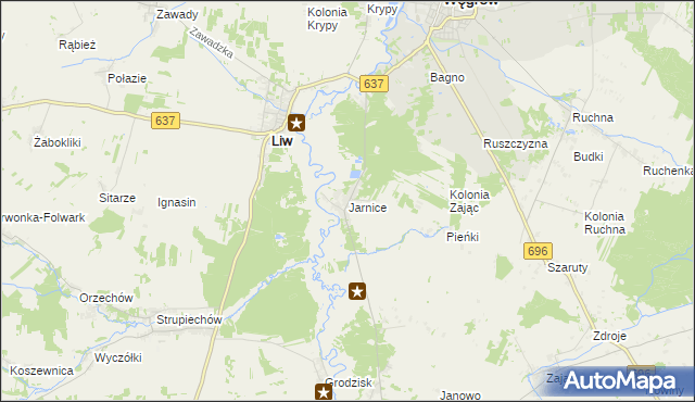 mapa Jarnice, Jarnice na mapie Targeo