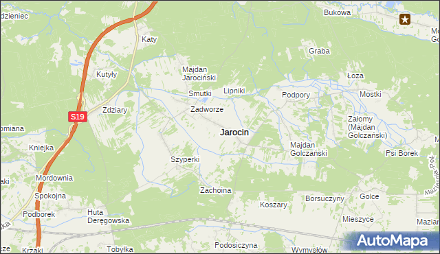 mapa Jarocin powiat niżański, Jarocin powiat niżański na mapie Targeo