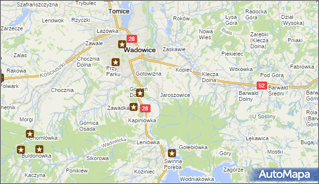 mapa Jaroszowice, Jaroszowice na mapie Targeo