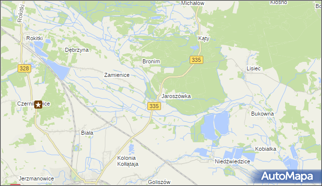 mapa Jaroszówka gmina Chojnów, Jaroszówka gmina Chojnów na mapie Targeo