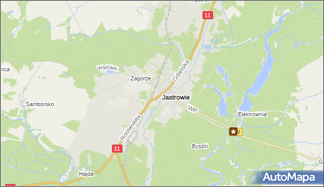 mapa Jastrowie, Jastrowie na mapie Targeo
