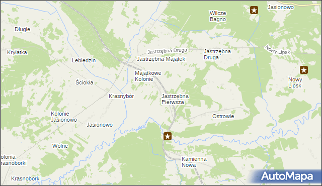 mapa Jastrzębna Pierwsza, Jastrzębna Pierwsza na mapie Targeo