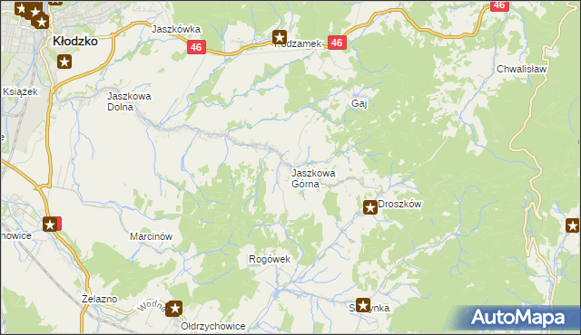 mapa Jaszkowa Górna, Jaszkowa Górna na mapie Targeo