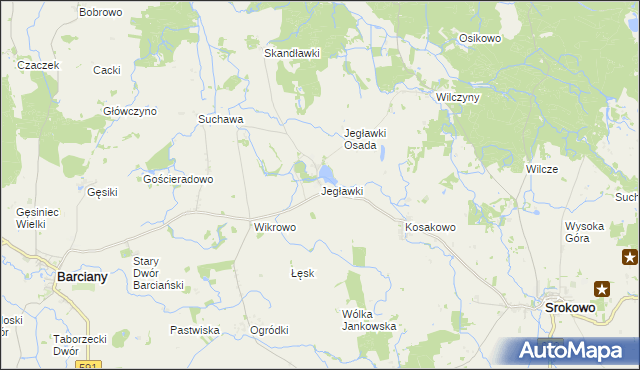 mapa Jegławki, Jegławki na mapie Targeo