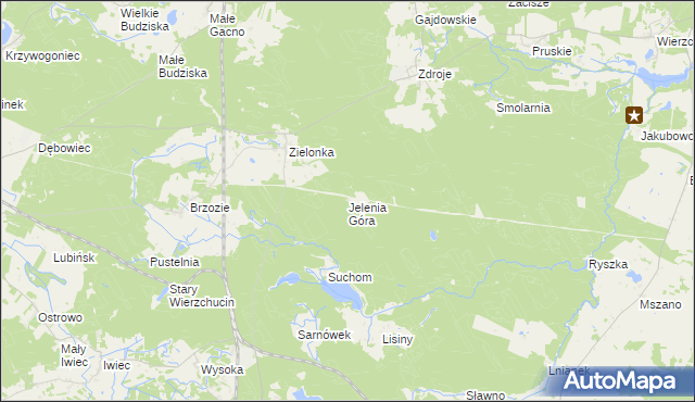 mapa Jelenia Góra gmina Cekcyn, Jelenia Góra gmina Cekcyn na mapie Targeo