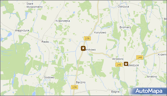 mapa Jenikowo, Jenikowo na mapie Targeo