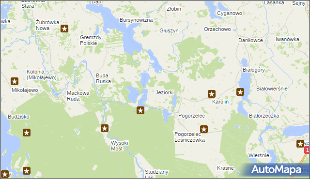 mapa Jeziorki gmina Krasnopol, Jeziorki gmina Krasnopol na mapie Targeo