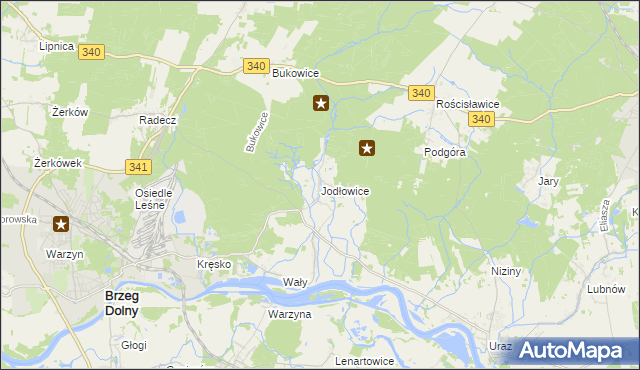 mapa Jodłowice, Jodłowice na mapie Targeo