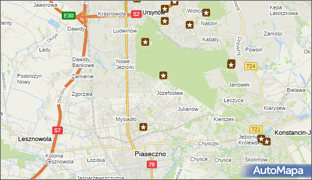 mapa Józefosław, Józefosław na mapie Targeo
