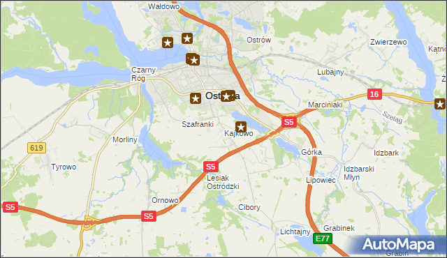 mapa Kajkowo, Kajkowo na mapie Targeo