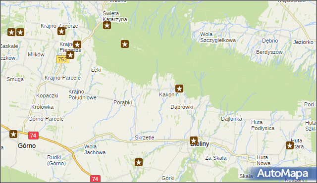 mapa Kakonin, Kakonin na mapie Targeo