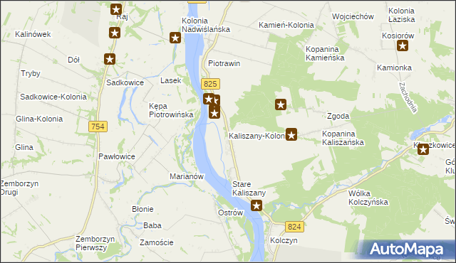 mapa Kaliszany-Kolonia, Kaliszany-Kolonia na mapie Targeo