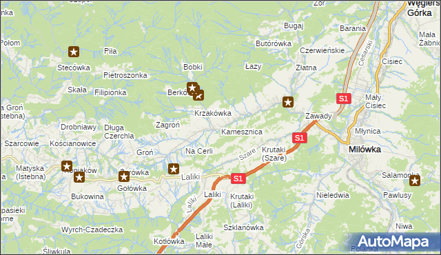 mapa Kamesznica, Kamesznica na mapie Targeo