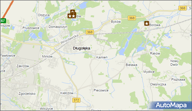 mapa Kamień gmina Długołęka, Kamień gmina Długołęka na mapie Targeo