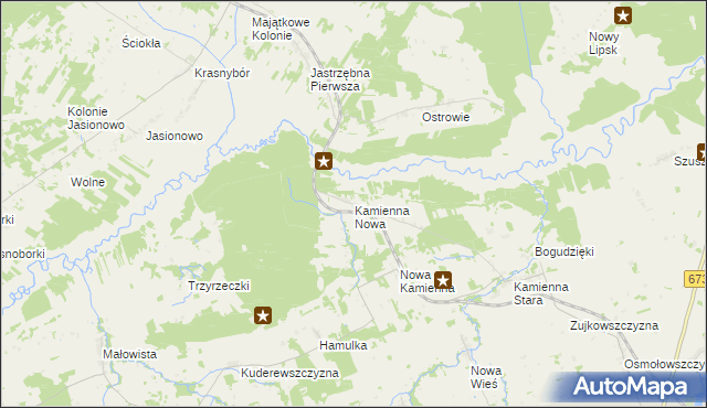 mapa Kamienna Nowa, Kamienna Nowa na mapie Targeo