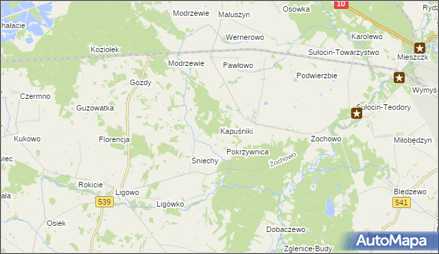 mapa Kapuśniki, Kapuśniki na mapie Targeo