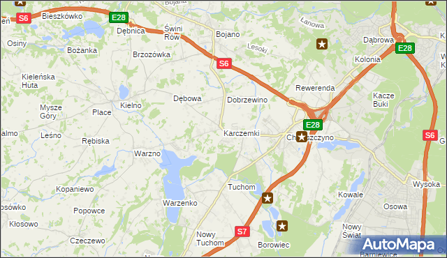 mapa Karczemki gmina Szemud, Karczemki gmina Szemud na mapie Targeo