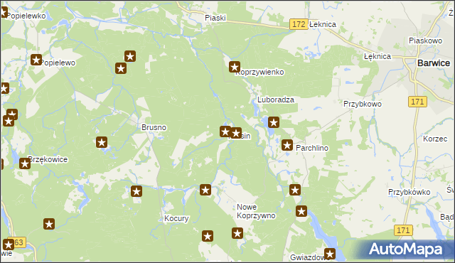 mapa Karsin gmina Połczyn-Zdrój, Karsin gmina Połczyn-Zdrój na mapie Targeo