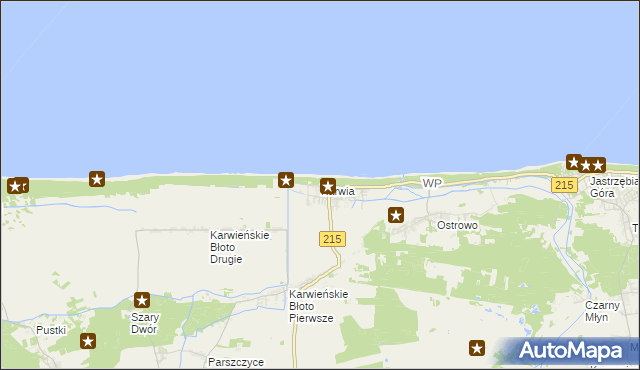 mapa Karwia, Karwia na mapie Targeo