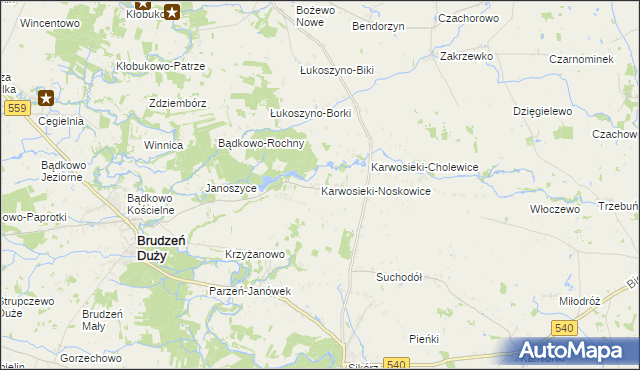 mapa Karwosieki-Noskowice, Karwosieki-Noskowice na mapie Targeo