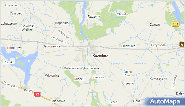 mapa Kaźmierz, Kaźmierz na mapie Targeo