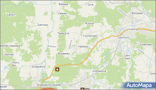 mapa Kębłowo gmina Luzino, Kębłowo gmina Luzino na mapie Targeo