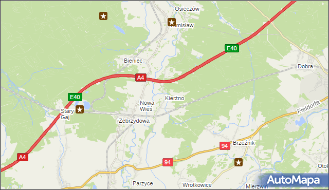 mapa Kierżno, Kierżno na mapie Targeo