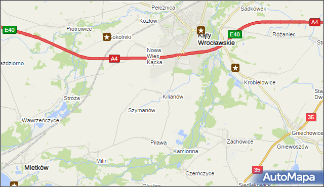 mapa Kilianów, Kilianów na mapie Targeo