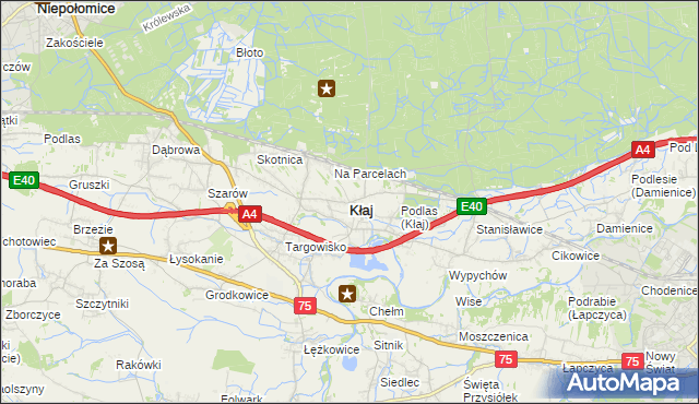 mapa Kłaj, Kłaj na mapie Targeo