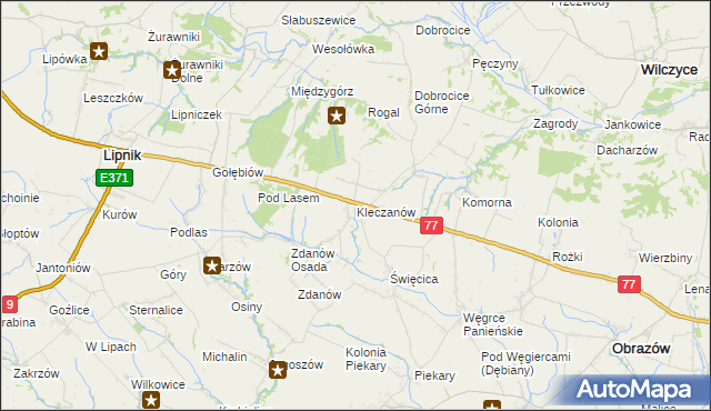 mapa Kleczanów, Kleczanów na mapie Targeo