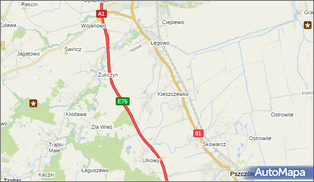 mapa Kleszczewko, Kleszczewko na mapie Targeo