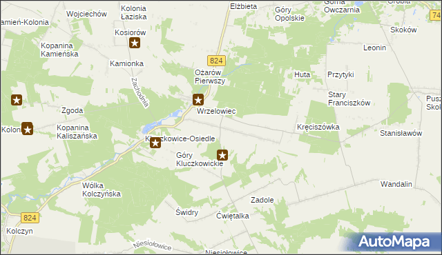 mapa Kluczkowice, Kluczkowice na mapie Targeo