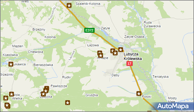 mapa Kniazie gmina Lubycza Królewska, Kniazie gmina Lubycza Królewska na mapie Targeo