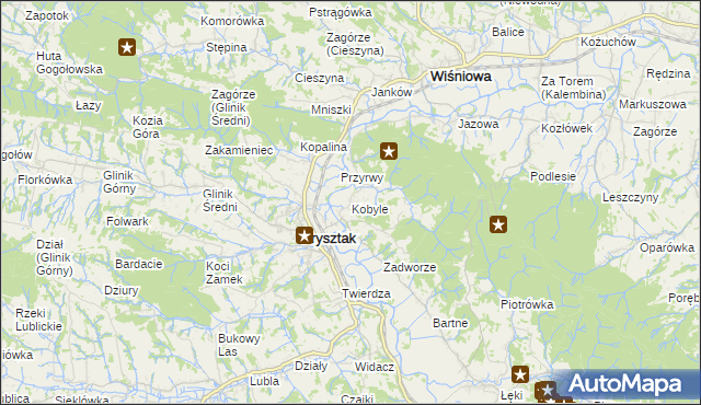 mapa Kobyle gmina Frysztak, Kobyle gmina Frysztak na mapie Targeo