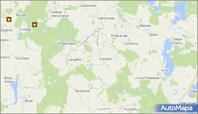 mapa Koczarki, Koczarki na mapie Targeo