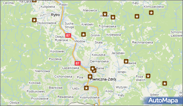 mapa Kokuszka, Kokuszka na mapie Targeo