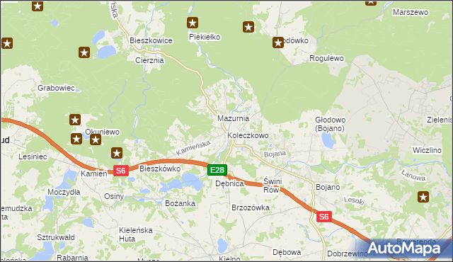 mapa Koleczkowo, Koleczkowo na mapie Targeo