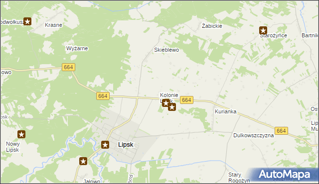mapa Kolonie Lipsk, Kolonie Lipsk na mapie Targeo