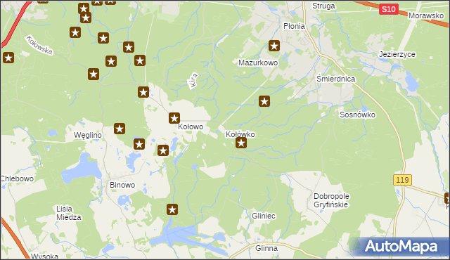 mapa Kołówko, Kołówko na mapie Targeo